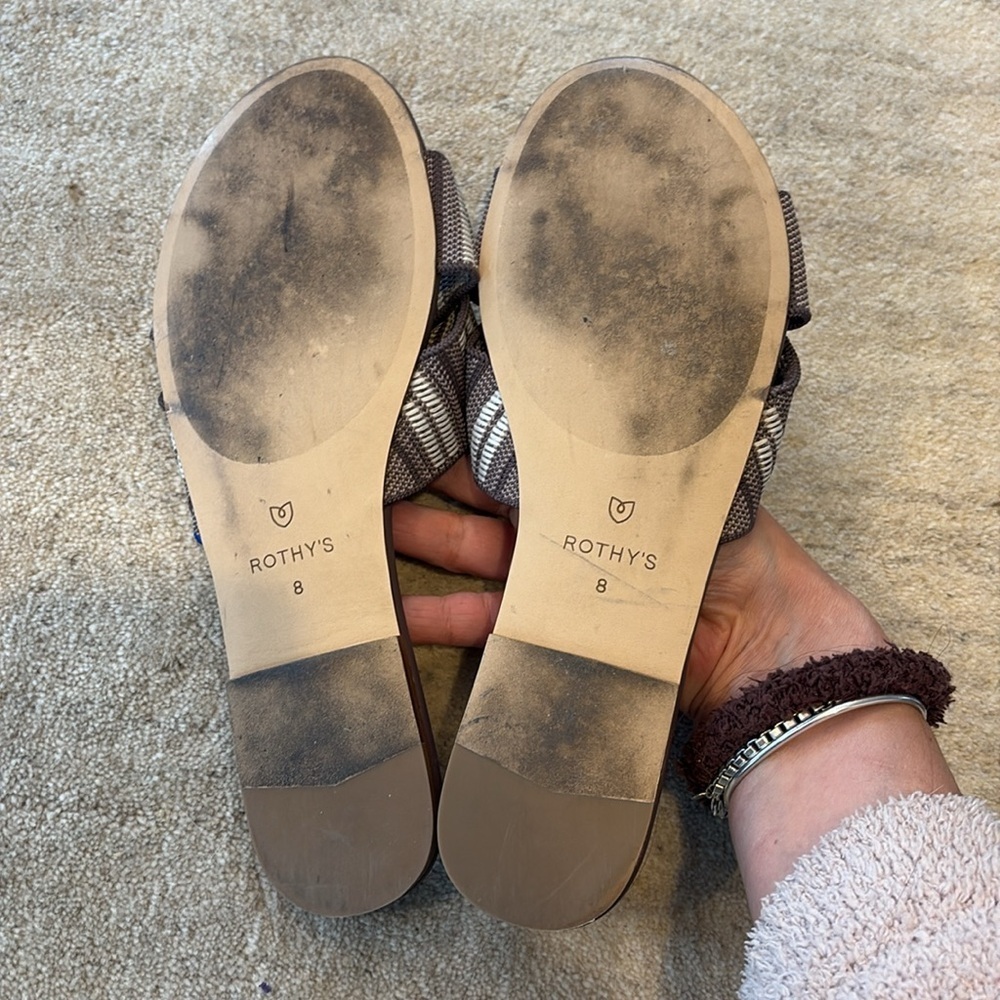 Rothy's The Knot Sandal Twist Slide Taupe Retired - Picture 8 of 8